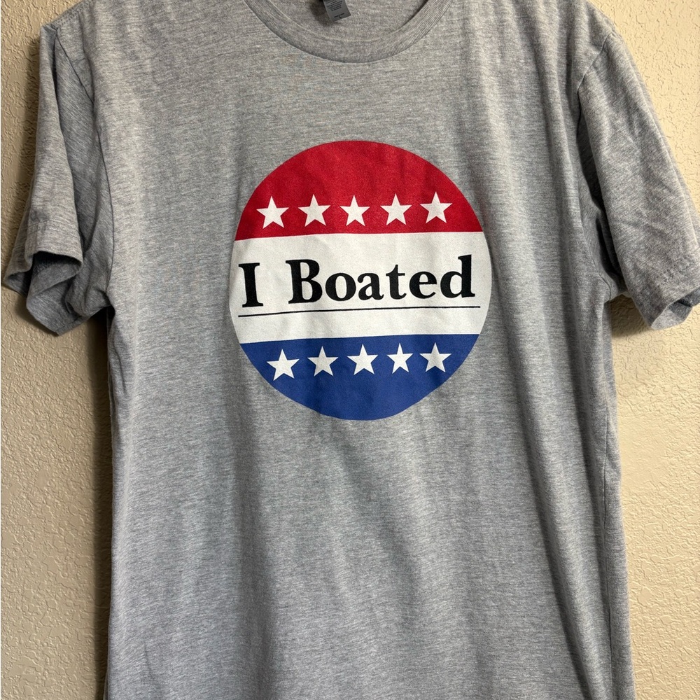 Next Level Apparel Gray 'I Boated' Graphic Tee